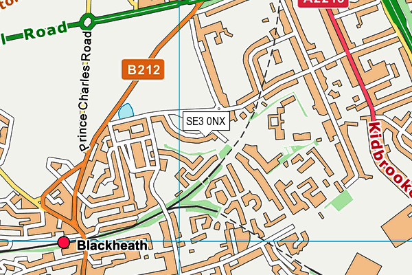 SE3 0NX map - OS VectorMap District (Ordnance Survey)