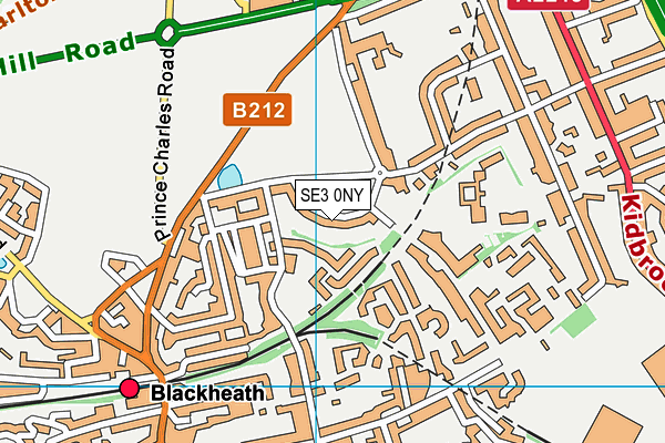 SE3 0NY map - OS VectorMap District (Ordnance Survey)