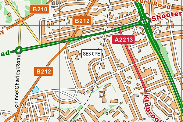 SE3 0PE map - OS VectorMap District (Ordnance Survey)