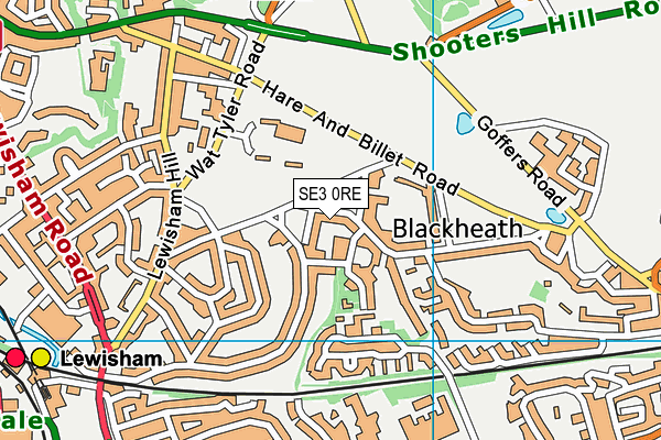 SE3 0RE map - OS VectorMap District (Ordnance Survey)