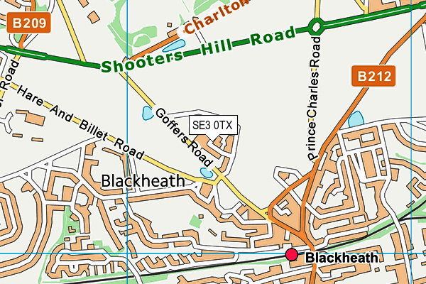 All Saints' Church of England Primary School Blackheath map (SE3 0TX) - OS VectorMap District (Ordnance Survey)
