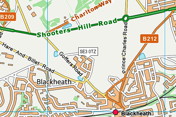Blackheath map (SE3 0TZ) - OS VectorMap District (Ordnance Survey)