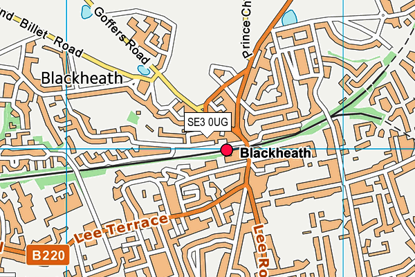 SE3 0UG map - OS VectorMap District (Ordnance Survey)