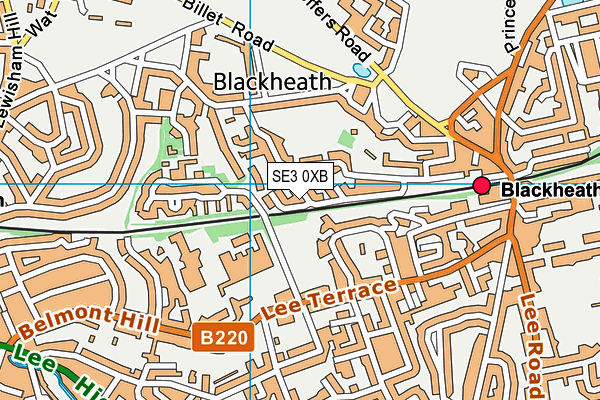 SE3 0XB map - OS VectorMap District (Ordnance Survey)