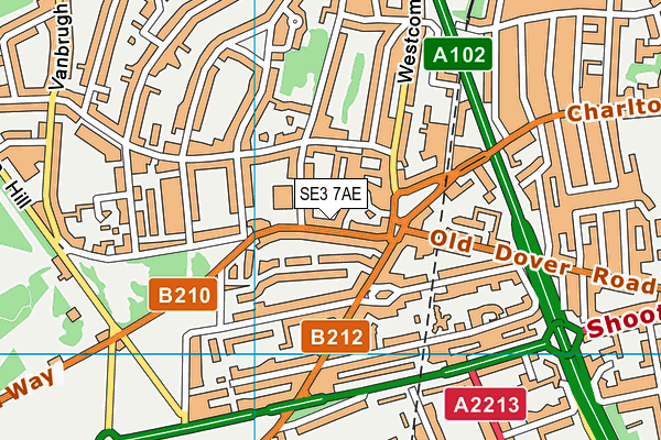 SE3 7AE map - OS VectorMap District (Ordnance Survey)