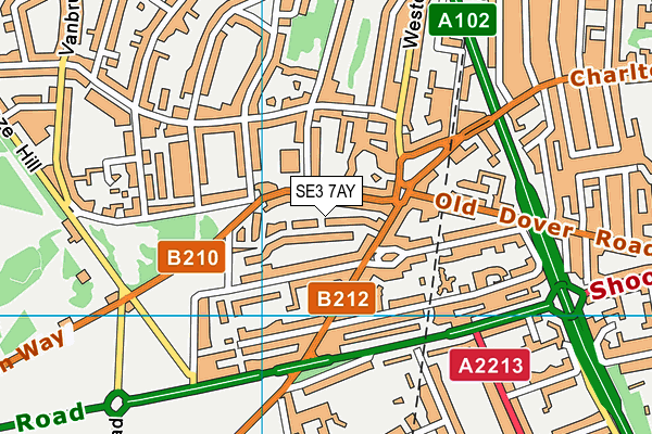 SE3 7AY map - OS VectorMap District (Ordnance Survey)