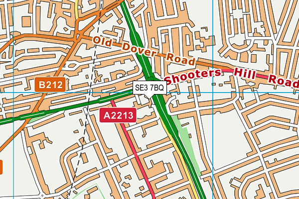 SE3 7BQ map - OS VectorMap District (Ordnance Survey)