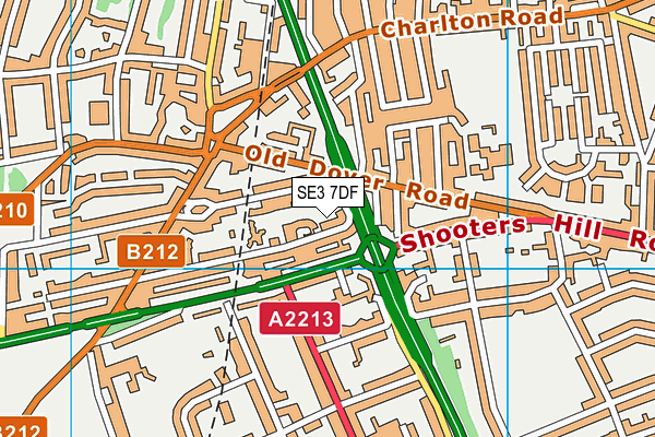 SE3 7DF map - OS VectorMap District (Ordnance Survey)