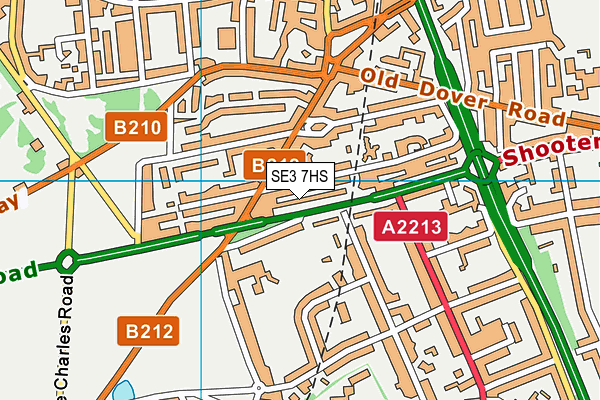 SE3 7HS map - OS VectorMap District (Ordnance Survey)