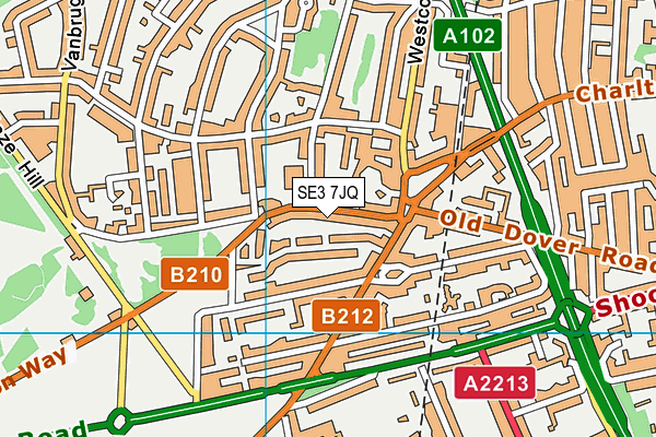 SE3 7JQ map - OS VectorMap District (Ordnance Survey)