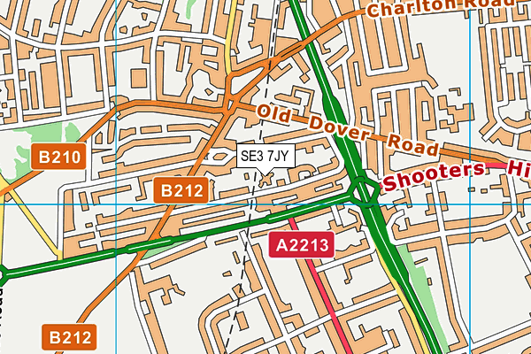 SE3 7JY map - OS VectorMap District (Ordnance Survey)