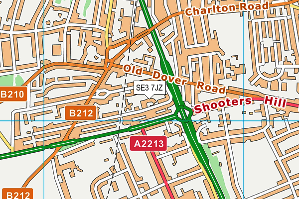 SE3 7JZ map - OS VectorMap District (Ordnance Survey)