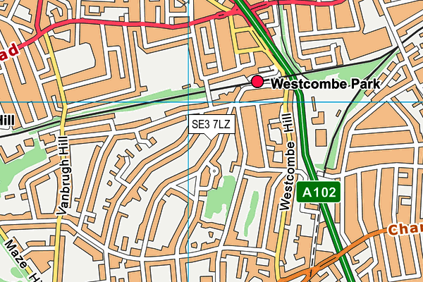 SE3 7LZ map - OS VectorMap District (Ordnance Survey)