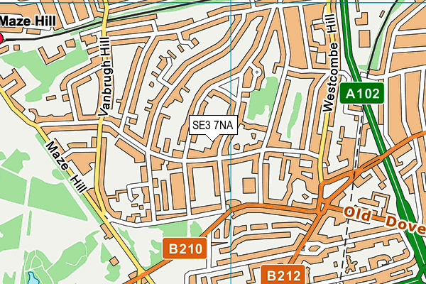 SE3 7NA map - OS VectorMap District (Ordnance Survey)