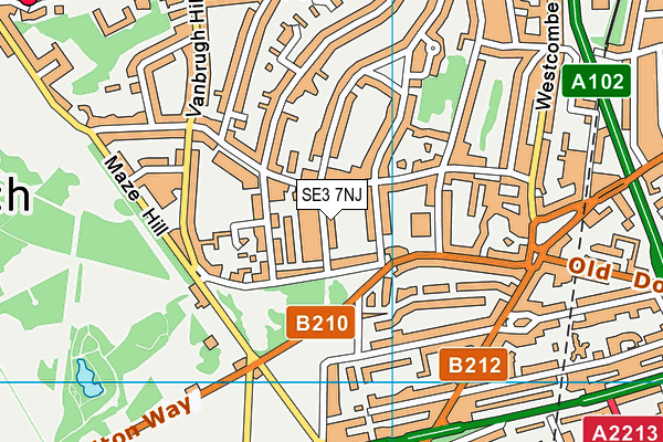 SE3 7NJ map - OS VectorMap District (Ordnance Survey)