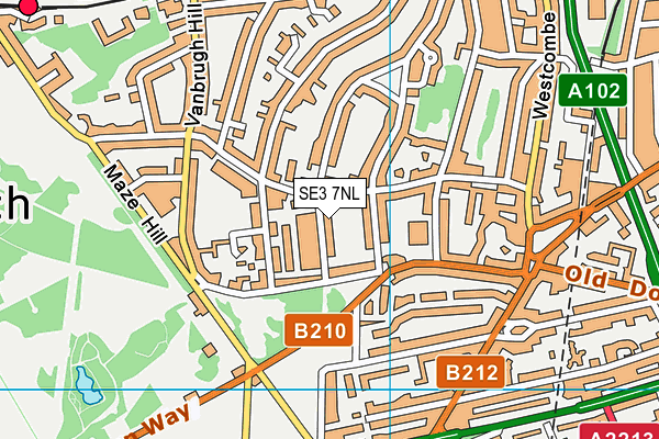 SE3 7NL map - OS VectorMap District (Ordnance Survey)