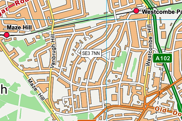 SE3 7NN map - OS VectorMap District (Ordnance Survey)