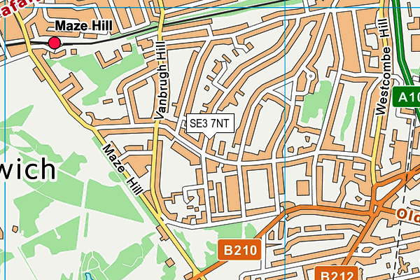 SE3 7NT map - OS VectorMap District (Ordnance Survey)