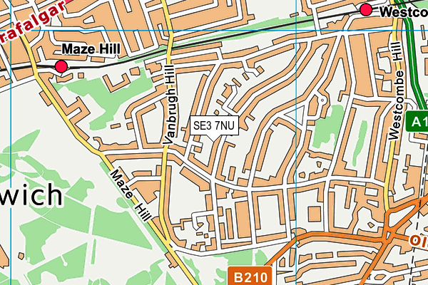 SE3 7NU map - OS VectorMap District (Ordnance Survey)