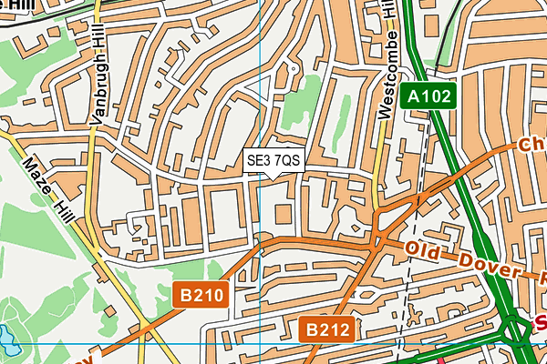 SE3 7QS map - OS VectorMap District (Ordnance Survey)