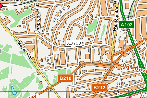 SE3 7QU map - OS VectorMap District (Ordnance Survey)