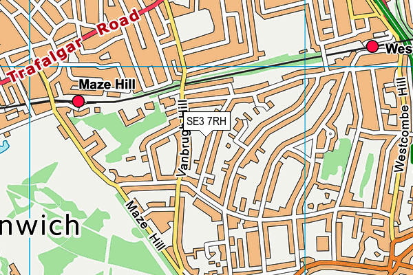 SE3 7RH map - OS VectorMap District (Ordnance Survey)