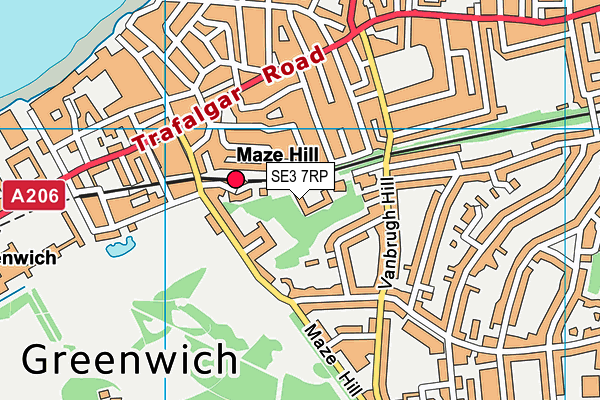 SE3 7RP map - OS VectorMap District (Ordnance Survey)