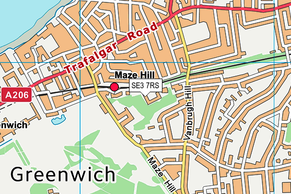 SE3 7RS map - OS VectorMap District (Ordnance Survey)