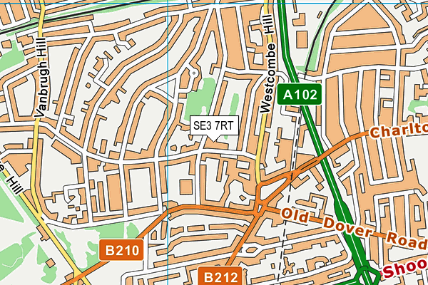 SE3 7RT map - OS VectorMap District (Ordnance Survey)