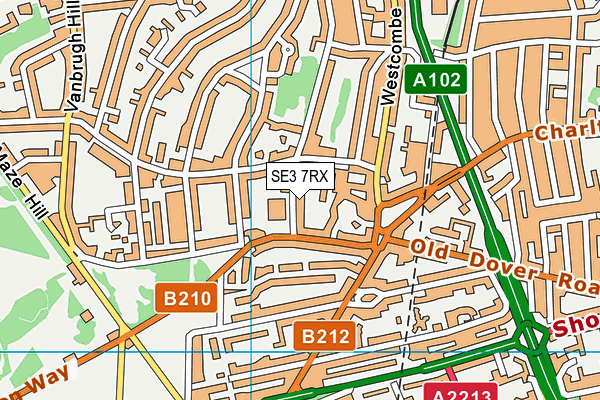 SE3 7RX map - OS VectorMap District (Ordnance Survey)