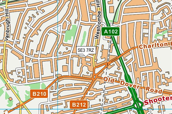 SE3 7RZ map - OS VectorMap District (Ordnance Survey)