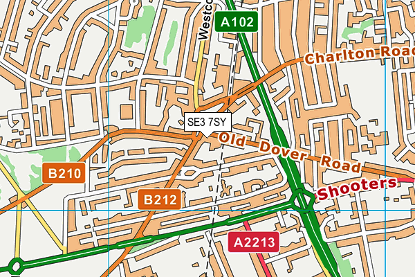 SE3 7SY map - OS VectorMap District (Ordnance Survey)
