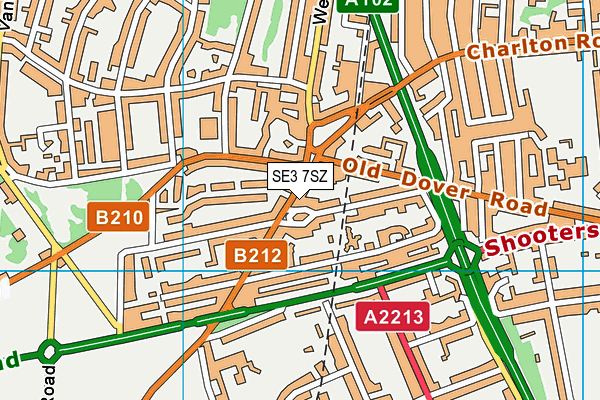 SE3 7SZ map - OS VectorMap District (Ordnance Survey)