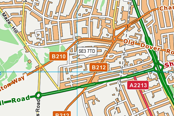 SE3 7TD map - OS VectorMap District (Ordnance Survey)