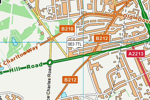 SE3 7TL map - OS VectorMap District (Ordnance Survey)