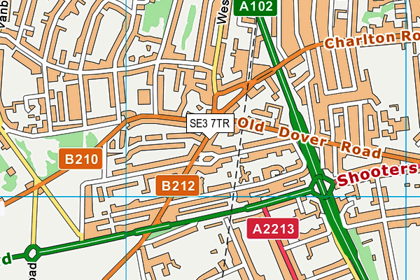 SE3 7TR map - OS VectorMap District (Ordnance Survey)