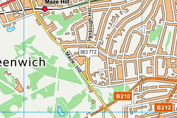 SE3 7TZ map - OS VectorMap District (Ordnance Survey)