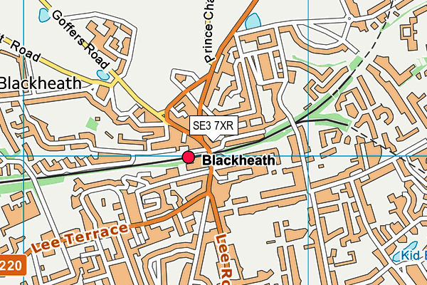 SE3 7XR map - OS VectorMap District (Ordnance Survey)