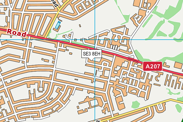 SE3 8EH map - OS VectorMap District (Ordnance Survey)