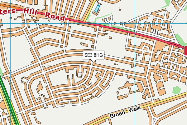 SE3 8HG map - OS VectorMap District (Ordnance Survey)