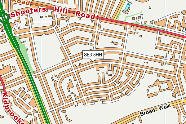 SE3 8HH map - OS VectorMap District (Ordnance Survey)