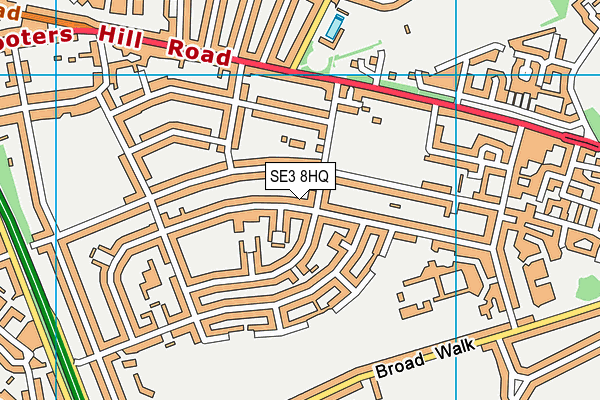 SE3 8HQ map - OS VectorMap District (Ordnance Survey)