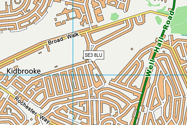 SE3 8LU map - OS VectorMap District (Ordnance Survey)