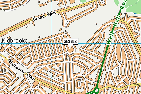 SE3 8LZ map - OS VectorMap District (Ordnance Survey)