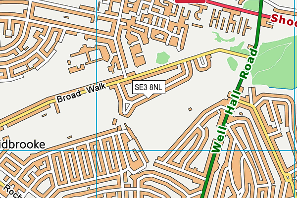 SE3 8NL map - OS VectorMap District (Ordnance Survey)