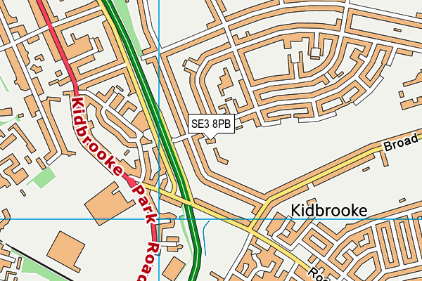 Kidbrooke Playing Fields map (SE3 8PB) - OS VectorMap District (Ordnance Survey)