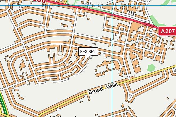 SE3 8PL map - OS VectorMap District (Ordnance Survey)