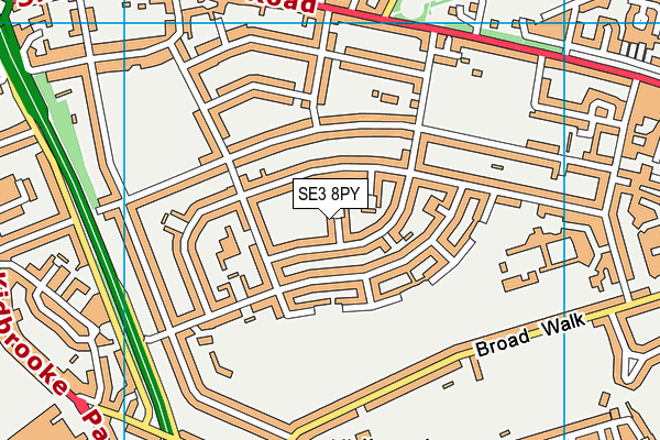 SE3 8PY map - OS VectorMap District (Ordnance Survey)