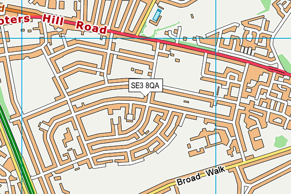 SE3 8QA map - OS VectorMap District (Ordnance Survey)