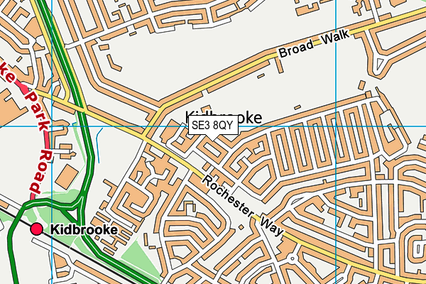 SE3 8QY map - OS VectorMap District (Ordnance Survey)